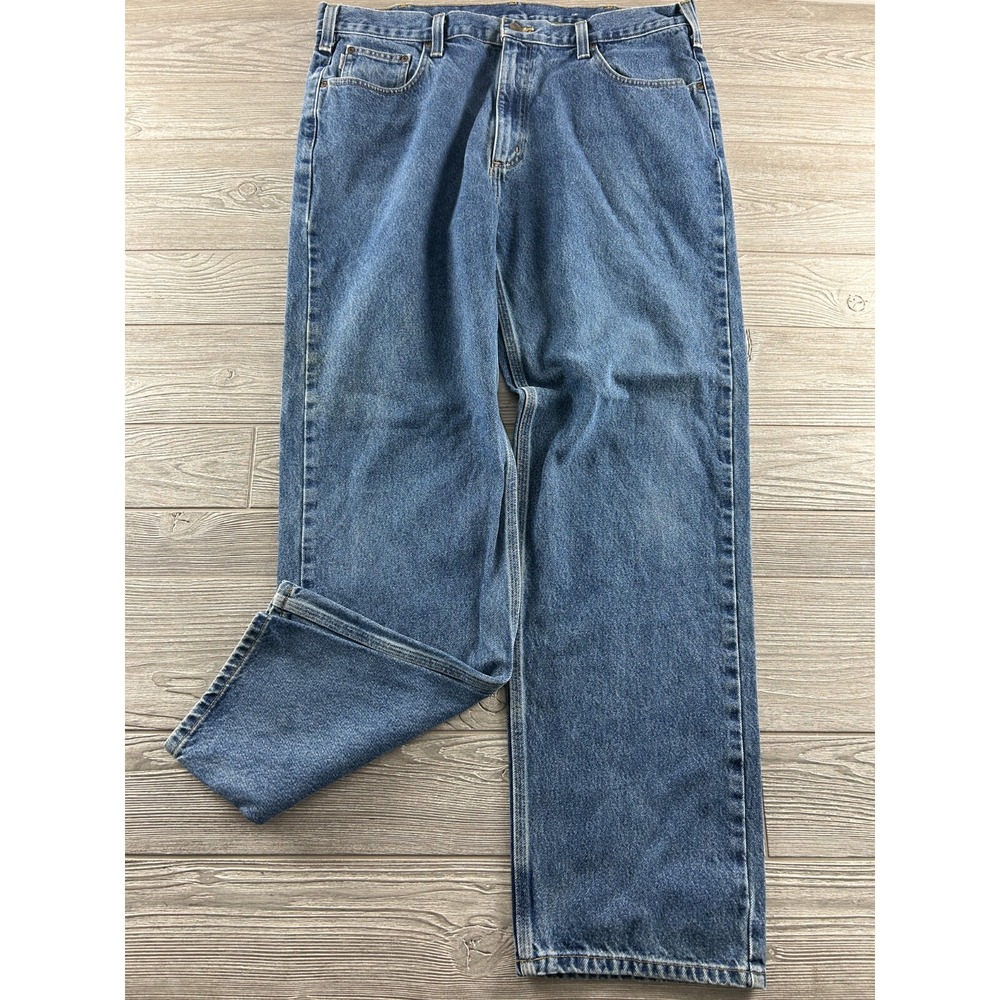 Carhartt Jeans Adult 40X34 Blue Denim Workwear Baggy Fit Pants B460 DVB Mens